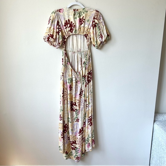 Beach Riot Weston Cutout Puff Sleeve Backless Linen Maxi Dress - Picture 6 of 9